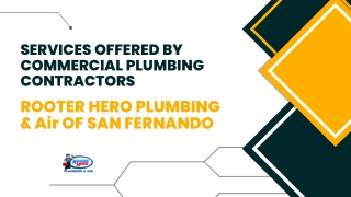 Services Offered By Commercial Plumbing Contractors