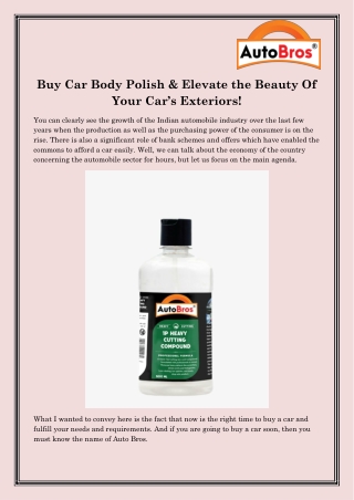 Buy Car body polish Online