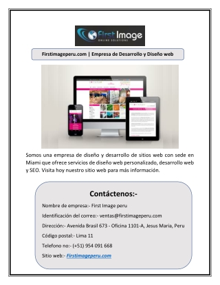 Firstimageperu.com | Empresa de Desarrollo y Diseño web