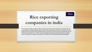 Rice exporting companies in india