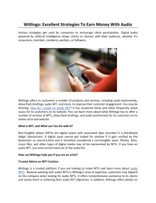 Witlingo: Excellent Strategies To Earn Money With Audio