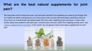 What are the best natural supplements for joint pain_