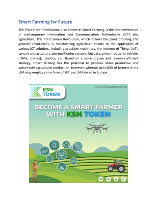 Smart Farming for Future