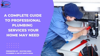 A Complete Guide to Professional Plumbing  Services your Home may Need