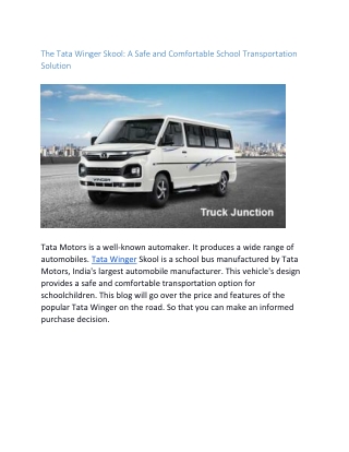 The Tata Winger Skool