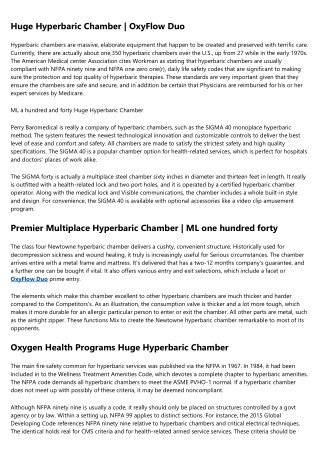 An Introduction to largest hyperbaric chamber in the world