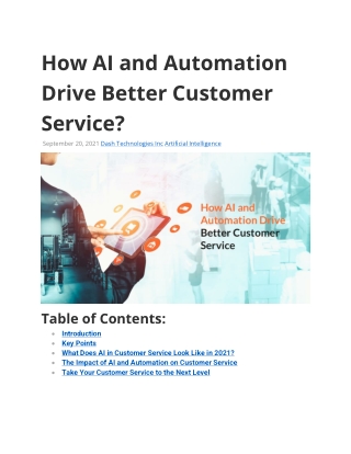 How AI and Automation Drive Better Customer Service