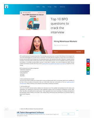 How to crack international bpo interview | Job Vacancy Result