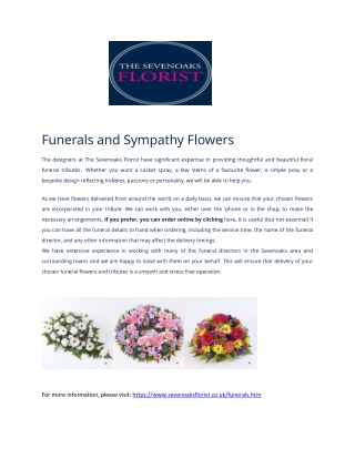 Funeral flowers order online and delivered in Sevenoaks Kent area