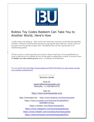 Roblox Toy Codes Redeem Can Take You to Another World; Heres How