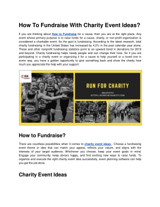 How To Fundraise With Charity Event Ideas_