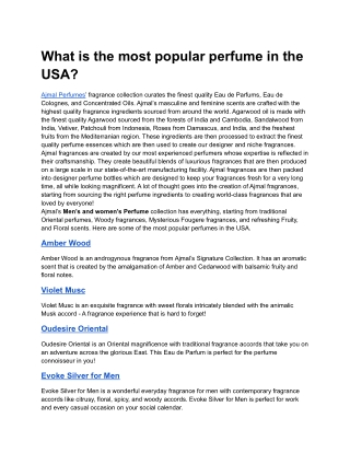 What is the most popular perfume in the USA