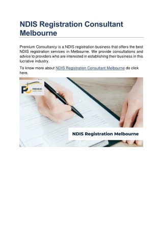 NDIS Registration Consultant Melbourne