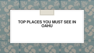 Top Places You Must See in Oahu