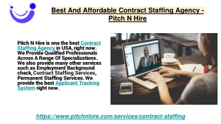 Best And Affordable Contract Staffing Agency - Pitch N Hire