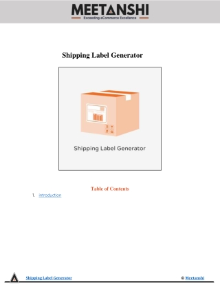 Shipping Label Generator