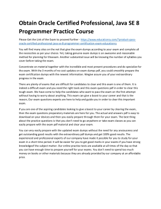 Oracle Certified Professional, Java SE 8 Programmer