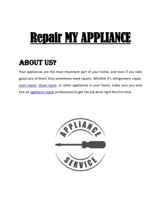 Repair My Appliance