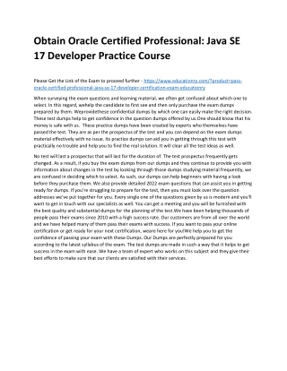 Oracle Certified Professional: Java SE 17 Developer