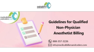 Guidelines for Qualified Non-Physician Anesthetist Billing