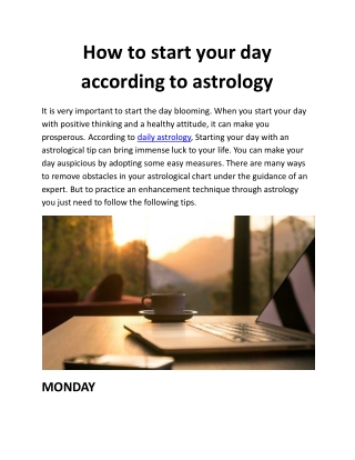 How to start your day according to astrology