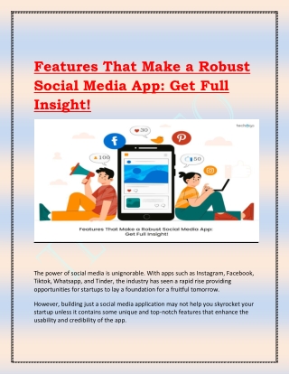 Features That Make a Robust Social Media App Get Full Insight