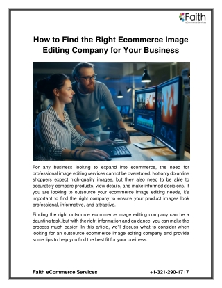 How to Find the Right Ecommerce Image Editing Company for Your Business