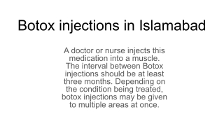 Botox injections in Islamabad