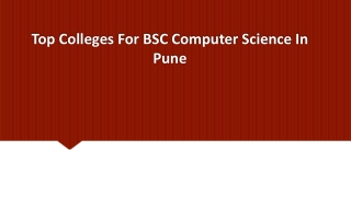 Top Colleges For BSC Computer Science In Pune