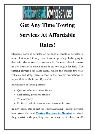 Towing Services in Mumbai  Call-7028064871