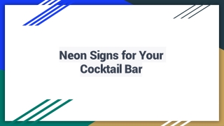 Neon Signs for Your Cocktail Bar