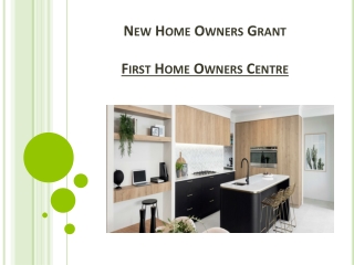 New Home Owners Grant - First Home Owners Centre