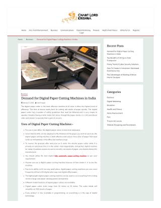 Demand for Digital Paper Cutting Machines in India