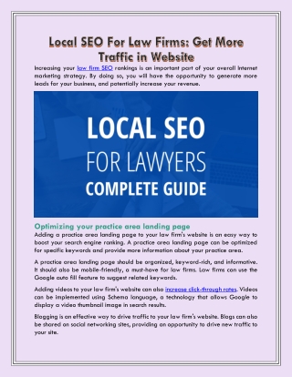 Local SEO For Law Firms: Get More Traffic in Website