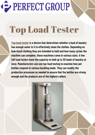 Top load tester | Perfect Group India