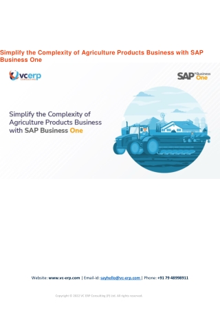 Simplify the Complexity of Agriculture Products Business with SAP Business One