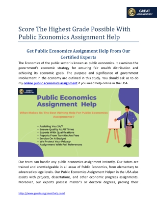 Score The Highest Grade Possible With Public Economics Assignment Help