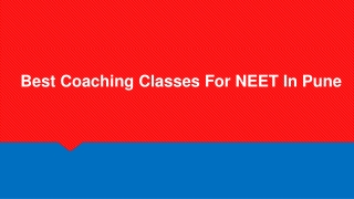 Best Coaching Classes For NEET In Pune