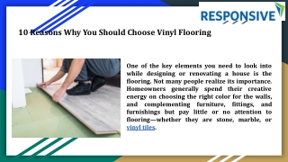 10 Reasons Why You Should Choose Vinyl Flooring