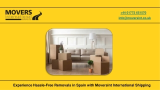 Experience Hassle-Free Removals in Spain with Moversint International Shipping