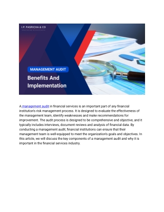 Management Audit Benefits and Implementation