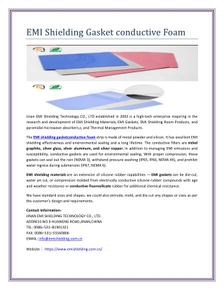 EMI Shielding Gasket conductive Foam