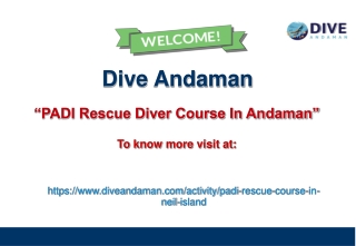 PADI Rescue Diver Course In Andaman