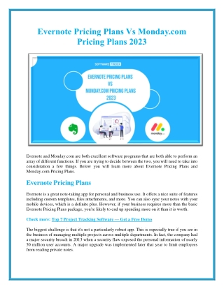 Evernote Pricing Plans vs Monday.com Pricing Plans 2023