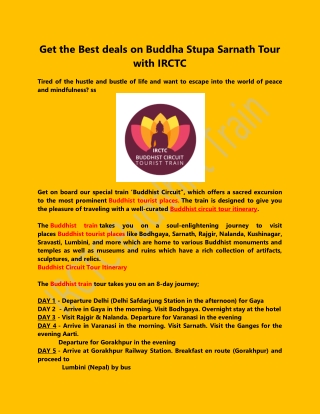 Get the Best deals on Buddha Stupa Sarnath Tour with IRCTC