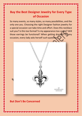 Buy the Best Designer Jewelry for Every Type of Occasion_NederlandJewelers