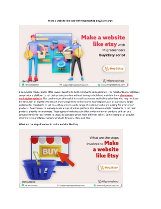 Make a website like Etsy with Migrateshop's Buy2Etsy script