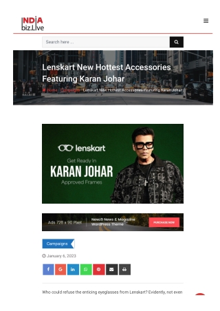 Lenskart New Hottest Accessories Featuring Karan Johar
