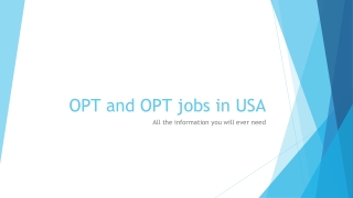 OPT And OPT jobs in USA