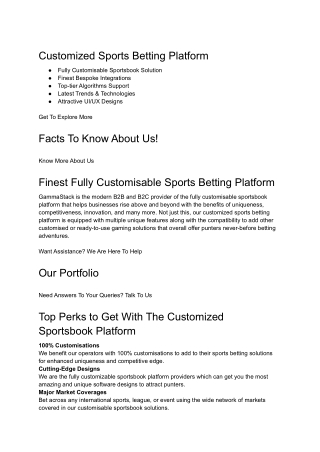 Customised Sports Betting Platform | GammaStack